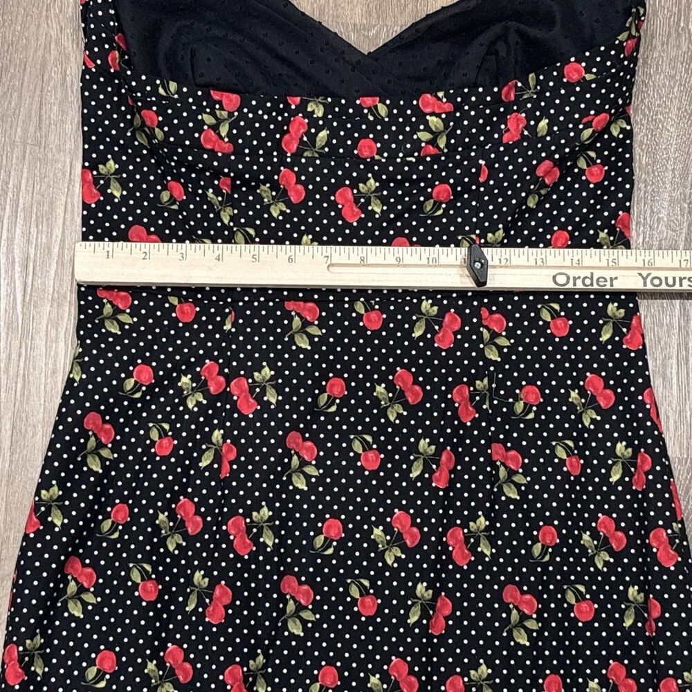 Stop Staring Dress Womens XL Wiggle Midi Retro Pinup Black Cherry Halter NEW - Picture 7 of 15